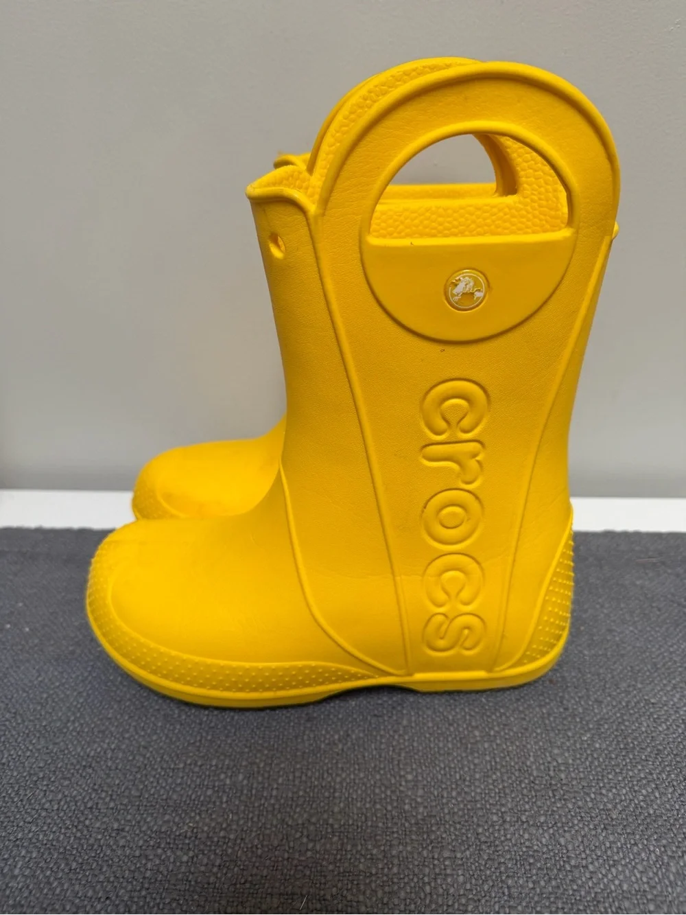 CROCS Kids Yellow Grip-Top Rain Boots